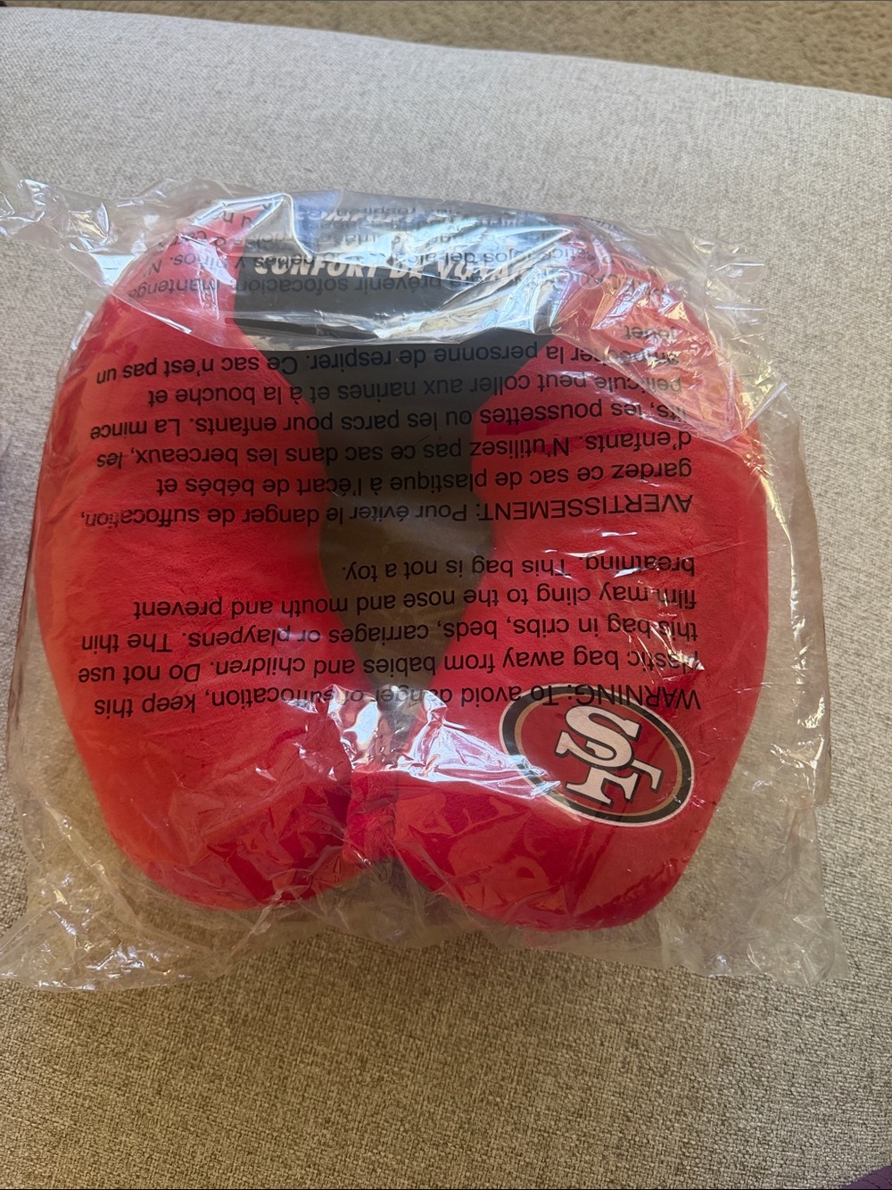 San Francisco 49ers Red Travel Neck Pillow